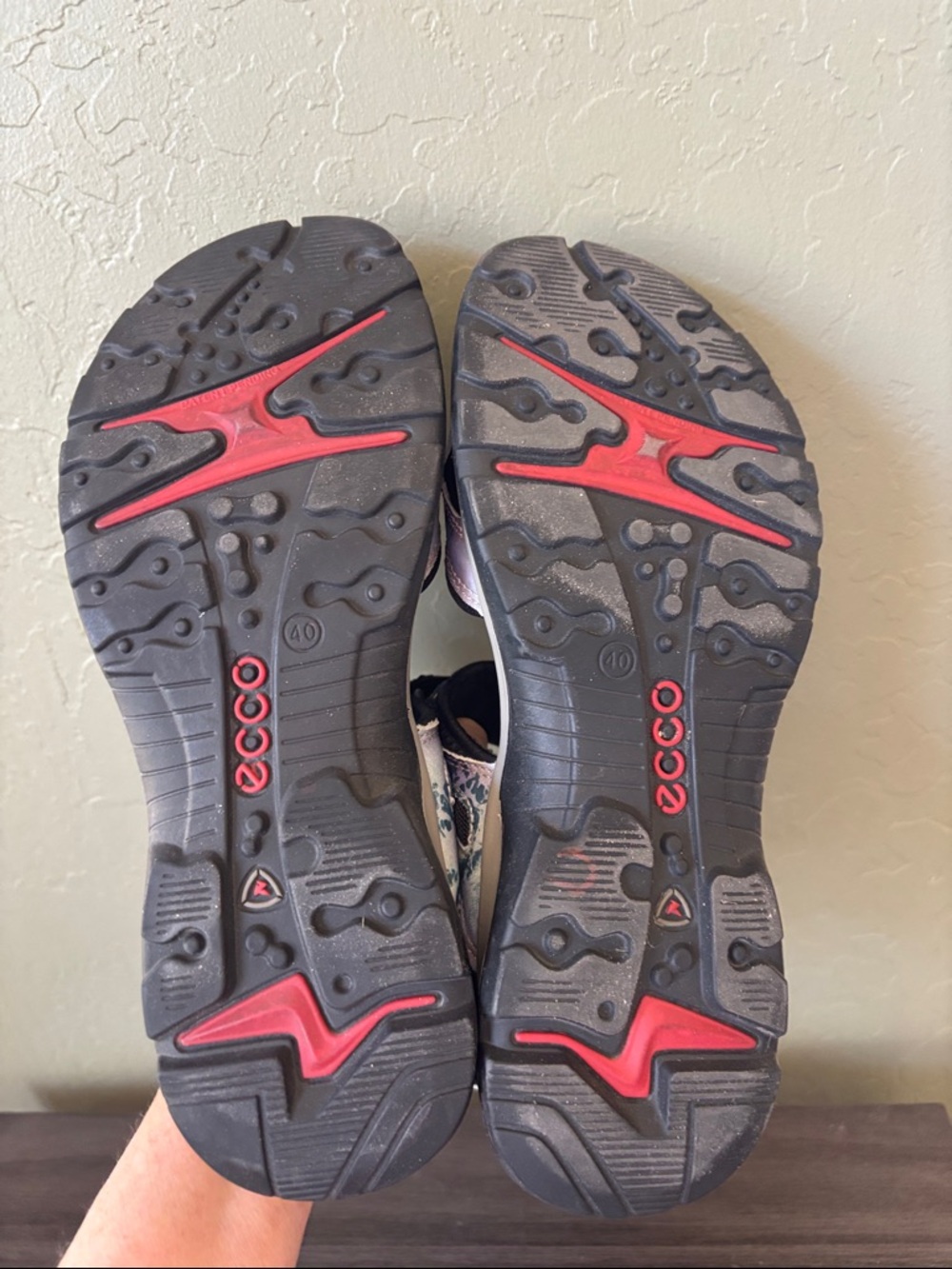 Ecco Yucatan Offroad Sandals Womens Blue Print Shoes Walking Hiking Size 40 - Picture 8 of 9